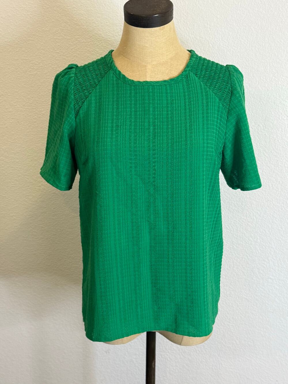 Draper James Casual Accent Sleeve Shirt Green Women S Preppy Coquette